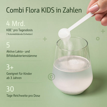 Combi Flora Kids Organic - 50 g - Ar Bifidobacterium un Lactobacillus bērniem - Pulveris ar mērkaroti - Ar 5 baktēriju celmiem bērniem no 3 gadu vecuma