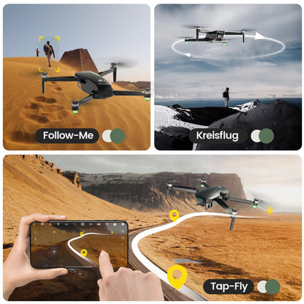 Holy Stone GPS drons ar 4K EIS kameru pieaugušajiem, HS175G RC kvadrokopters ar 60 minūšu ilgu lidojuma laiku, sekojiet man, bezsuku motors, apļveida lidojums, trajektorijas kameru droni iesācējiem, svars zem 249 g, C0