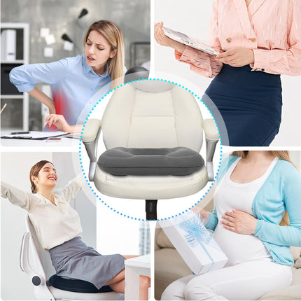 Cozlly piepūšamais ortopēdiskais sēdekļa spilvens, apaļš hemoroīdu sēdekļa spilvens, piepūšams donutu spilvens, pelēks piepūšams sēdekļa spilvens, hemoroīdiem, astes kaula sāpēm, ratiņkrēsliem (pelēks)