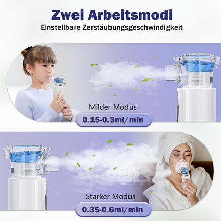AU YAT inhalators, uzlādējams USB C inhalators bērniem ar pārnēsājamu dizainu, īpaši kluss inhalators, efektīvs smidzinātāja inhalators bērniem, atrodoties ceļā