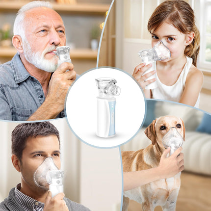 Inhalators, NIKYPJ kluss pārnēsājams inhalators pieaugušajiem un bērniem, USB uzlādējams inhalators ar 2 maskām un 1 iemutni