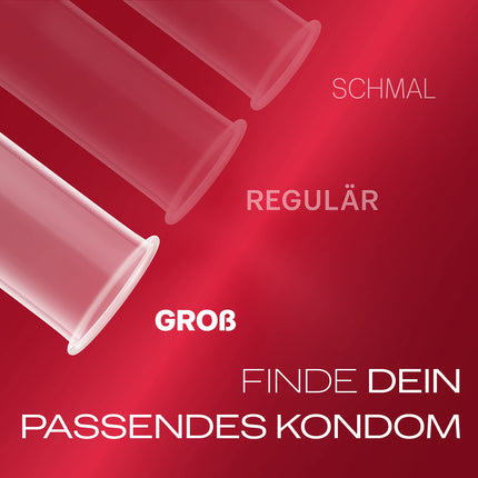 Durex Feeling Real XXL prezervatīvi – plāni prezervatīvi ar lielu piegriezumu, samitrināti ar silikona lubrikantu – 8 gab. iepakojumā (1 x 8 gab.)