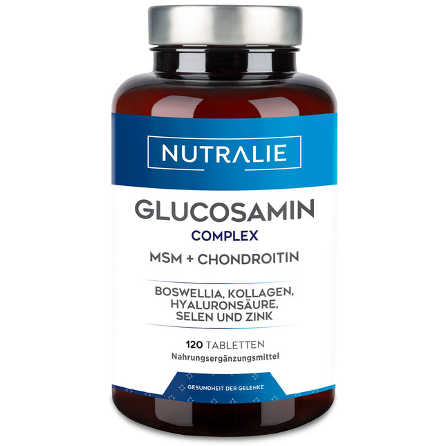 Glikozamīna hondroitīns MSM 2268 mg augsta deva - bosvēlijas kolagēns - kaulu uzturēšanai ar glikozamīnu, hondroitīnu MSM kolagēnu, hialuronskābi, selēnu un cinku - laboratoriski pārbaudīts - 120 tabletes Nutralie