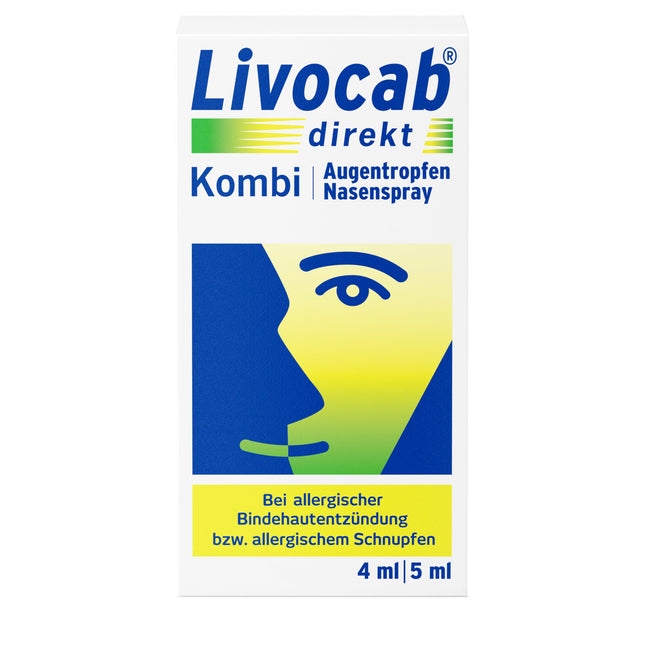 LIVOCAB tiešais komplekts - 4 ml acu pilieni + 5 ml deguna aerosols