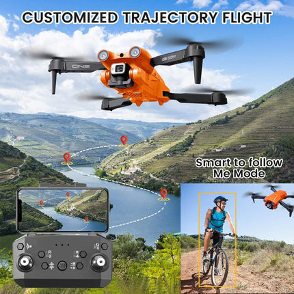 Mingfuxin salokāms drons ar kameru iesācējiem, RC kvadrokoptera drons ar lietotni WIFI FPV tiešraides video, augstuma noturēšana, bezgalvas režīms, vienas taustiņa pacelšanās un nosēšanās pieaugušajiem un bērniem