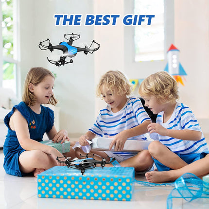 Drons iesācējiem RC mini drons ar divām baterijām 16 minūšu lidojuma laiks iekštelpās RC tālvadības drons 3D apgriešanas augstuma noturēšana RC kvadrokopters ar tālvadības pulti bērniem meitenēm, dēliem, zēniem, rotaļlietu dāvana