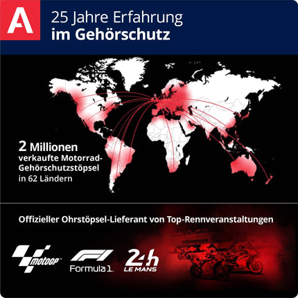 Alpine MotoSafe Tour dzirdes aizsargausu aizbāžņi tūrisma aizbāžņiem — novērš dzirdes bojājumus, braucot ar motociklu — satiksmes troksnis joprojām ir dzirdams — ērts, hipoalerģisks materiāls — atkārtoti lietojams