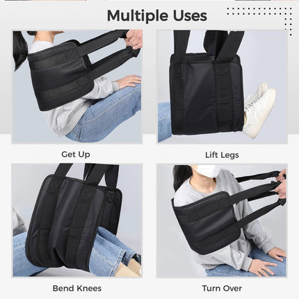 Pārvietošanas josta pacientiem un senioriem, pārvietošanas josta pacientu pacelšanai 89 x 29,8 cm, ar sietu polsterēta Oksfordas auduma pārvietošanas josta, pārvietošanas josta ar dubultu rokturi, lai palīdzētu izkāpt no gultas.