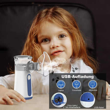 Inhalators bērniem, inhalatori pieaugušajiem, zīdaiņu inhalatora komplekts ar maskām un uzgali, pārnēsājams, kluss, automātiska tīrīšanas funkcija