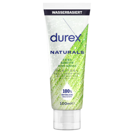 Durex Naturals Extra Sensitive lubrikants – 100% dabīgs lubrikants ar alvejas ekstraktu – dermatoloģiski pārbaudīts un pH draudzīgs – ​​100 ml (1 x 100 ml)