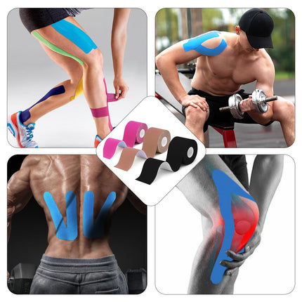 Grunda Kinesiotapes - 3 kinezioloģisko lentu ruļļi (5 cm x 5 m) Kinesiotape - profesionāla fizioteipa un sporta lente - ūdensizturīgas un ādai draudzīgas sporta lentes muskuļu atbalstam, ceļa sāpēm
