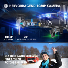 H24 drons ar kameru HD 1080P, RC drons pieaugušajiem un bērniem, salokāms kvadrokopters ar WiFi pārraidi, 26–30 minūšu ilgs lidojuma laiks, mini drona rotaļlietu dāvanas zēniem un meitenēm iesācējiem