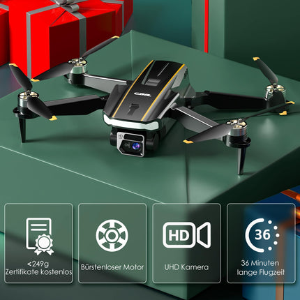 Izturīgs bezkontaktu motora drons ar kameru iesācējiem, CHUBORY A68 WiFi FPV kvadrokopters ar 2K HD kameru, automātiska lidošana, 3D pagriezieni, bezgalvas režīms, trajektorijas lidojums, 2 baterijas