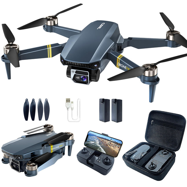 Bezkontaktu īpaši izturīgais salokāms kvadrokoptera drons iesācējiem – vairāk nekā 40 minūšu lidojuma laiks, Wi-Fi FPV drons ar 120° platleņķa 4K HD kameru, bezkontaktu motoru, sekošanas režīmu (2 baterijas)