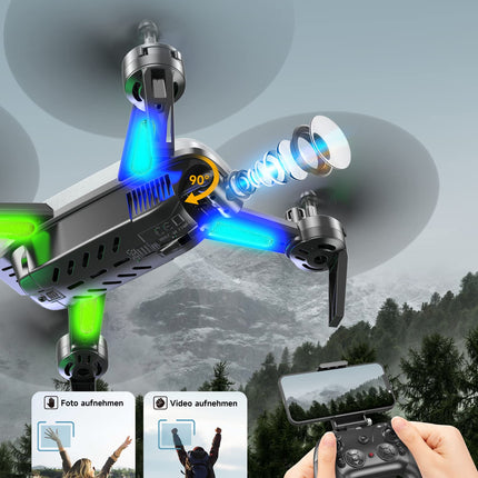 Wipkviey T6 drons ar 1080p kameru, RC kvadrokopters iesācējiem, WiFi FPV drons ar 2 baterijām, gravitācijas sensors, apgriešanas režīms, pacelšanās/nosēšanās ar vienu pogu, atgriešanās ar vienu pogu, bezgalvas režīms