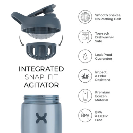 Promixx PURSUIT proteīna kratītājs – 700 ml augstākās kvalitātes kratītājs proteīna pulverim, uztura bagātinātājiem un pirms treniņa – necaurlaidīgs, bez BPA, viegli tīrāms – jūraszāļu zaļš