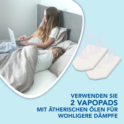 Wick Sinus inhalators – Regulējama tvaika kontrole – Automātiska izslēgšanās – Komplektā ēterisko eļļu spilventiņi – WH200