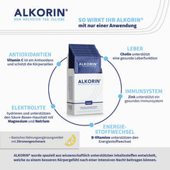 ALKORIN – pārbaudīts oriģināls | 10 pieteikumi | Nākamās dienas labad | Atbalsta aknu darbību ar holīnu | Bāzes pulveris | svarīgi elektrolīti, minerālvielas un vitamīni