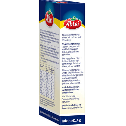 Abtei Energy + Performance – 2000 mg lecitīna + 7 B vitamīni – augsta deva – uztura bagātinātājs koncentrēšanās un garīgās veiktspējas uzlabošanai – 1 x 40 kapsulas