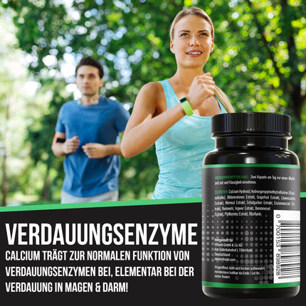 BRNR BITTER BRNR rūgtās formulas un vielmaiņas komplekss ar B2 vitamīnu, gremošanas enzīmiem ar kalciju, alternatīva rūgtajiem pilieniem, 120 kapsulas
