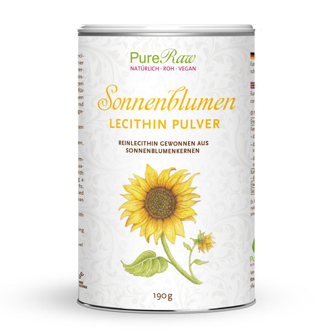 Saulespuķu lecitīna pulveris ēdiena gatavošanai un cepšanai - saulespuķu lecitīna pulveris, vegāns fosfatidilholīna emulgators, smalkas granulas - saulespuķu lecitīna pulveris | PureRaw 190g