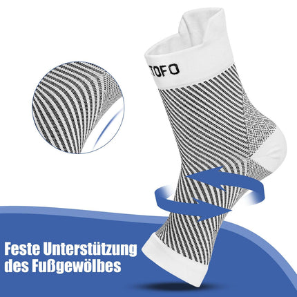 PUTUO neiropātijas zeķes vīriešiem un sievietēm: ortopēdiskās kompresijas zeķes plantārā fascīta zeķes potītes ortoze, liels, L/XL, baltas, 4 pāri