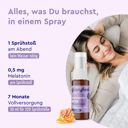 Melatonīna aerosols ar ogām - Premium: 5 reizes lielāka deva* 220 dienām + pasiflora, baldriāns, citronmelisa, lavanda, B6 un B1 vitamīni - miega aerosols bez alkohola, bez cukura un vegāns