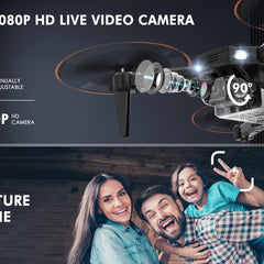 Drons ar HD 720P kameru bērniem, RC drons kvadrokopters ar WiFi pārraidi, bezgalvas režīmu, 3D pagriezienu, augstuma noturēšanu, lidojuma trajektoriju, rotaļlietas un dāvanas zēniem un meitenēm iesācējiem