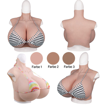 QIAOYIQIAO 4. paaudzes S-Cup Z-Cup lielas kausa formas reālistiskas silikona krūšu formas mākslīgās krūtis Cosplay transpersonām (1. krāsa, Z kauss)