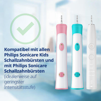 Demirdental rezerves birstes bērniem, piemērotas Philips Sonicare rezerves birstēm Kids, bērnu Sonic zobu birstes, bērnu rezerves birstes no 7 gadu vecuma, atbilst HX6044, tirkīza krāsā, 8 gabalu komplekts