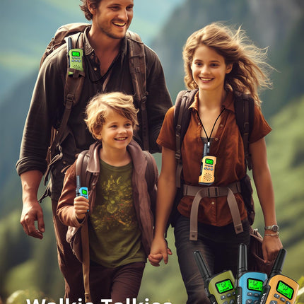 Inspireyes Walkie Talkie Kids uzlādējama rācija, 48 stundu darba laiks, 8 kanālu divvirzienu radio, dāvanas zēniem un meitenēm, pārgājieni un kempings brīvā dabā, 3–12 gadus veca rotaļlieta