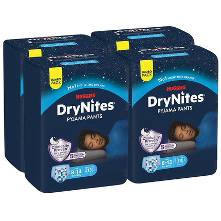 Huggies Dry Nites pidžamas biksītes, 8-13 gadi (30-48 kg), 4 x 13 gabali
