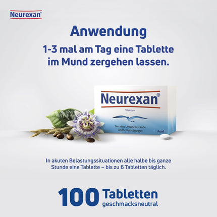 Neurexan tabletes 100 – dabiska alternatīva miegazālēm | Miega līdzeklis nervu nemiera un miega traucējumu gadījumā | Nomierina un atslābina dienas laikā - veicina miegu naktī