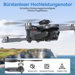 HYTOBP M°max drons ar 1080P kameru pieaugušajiem, droni bērniem, bezsuku motors, tālvadības drons, 3 baterijas, 5G WiFi, augstuma noturēšana, pacelšanās/nosēšanās ar vienu pogu, bezgalvas režīms, 3D apgriešana