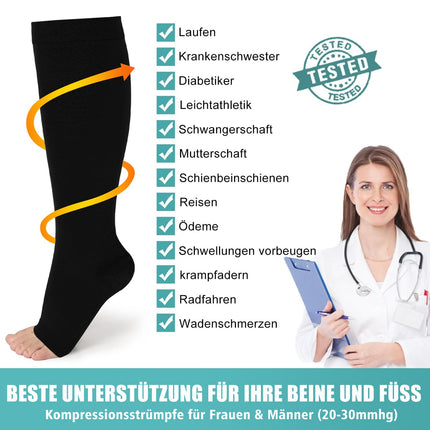 Evolyline medicīniskās kompresijas zeķes sievietēm un vīriešiem 20-30 mmHg 2. klase, kompresijas zeķes trombozes zeķes sievietēm, atbalsta zeķes sievietēm, atbalsta zeķubikses varikozām vēnām potītes garumā.