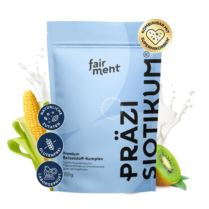 fairment Präzisiotikum® - Premium šķiedru komplekss | Viegli lietojams | Izstrādāts kopā ar ekspertiem | Bez piedevām | Bez laktozes, bez glutēna | 30 dienu krājumi | 150 g šķiedrvielu pulvera