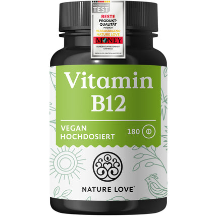 Vitamīna B12-180 tabletes - 500 µg tabletē - Gan aktīvās formas (adenozil- un metilkobalamīns), gan depo forma - Bez sintētiskām piedevām, liela deva, vegāns, laboratoriski pārbaudīts