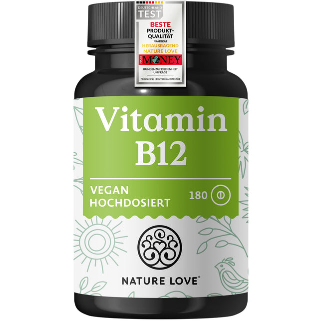 Vitamīna B12-180 tabletes - 500 µg tabletē - Gan aktīvās formas (adenozil- un metilkobalamīns), gan depo forma - Bez sintētiskām piedevām, liela deva, vegāns, laboratoriski pārbaudīts