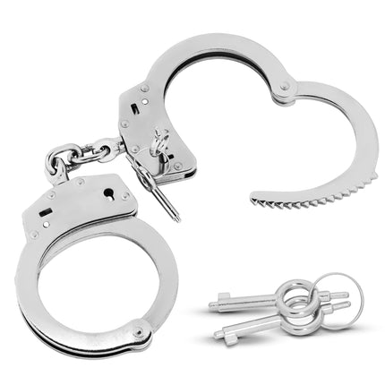 VIKING GEAR® oriģinālie profesionālie rokudzelži, kas izgatavoti no rūdīta tērauda sudraba krāsā ar 2 atslēgām - valdības kvalitāte - drošības aksesuāri - rokudzelžu sekss - rokudzelžu sekss