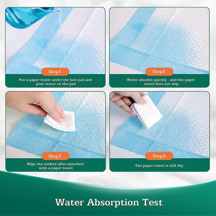 Vienreizlietojamie urīna nesaturēšanas paliktņi gultām 60x60 cm absorbējoši gultas paliktņi ūdensnecaurlaidīgi medicīniskie paliktņi senioriem, pacientiem, bērniem 15 gabali