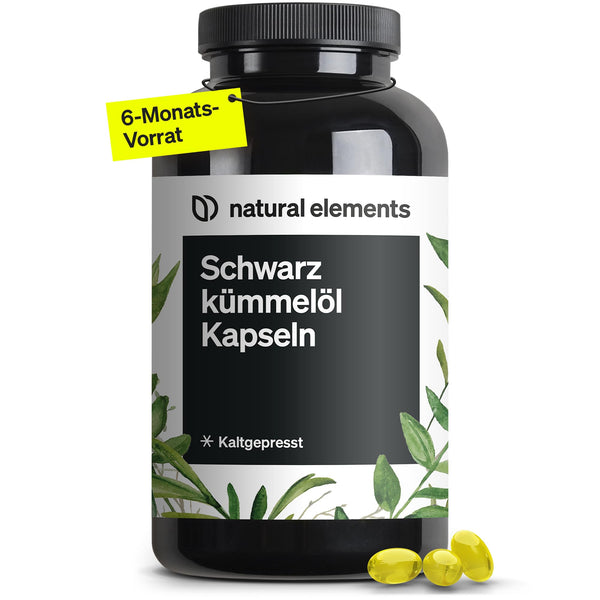 Melno ķimeņu eļļa (oriģinālā Nigella sativa) – 400 kapsulas 6 mēnešu krājumā – 1000 mg īstas melno ķimeņu eļļas/dienā – auksti spiesta, dabīga – rūpīgi pārbaudīta laboratorijā