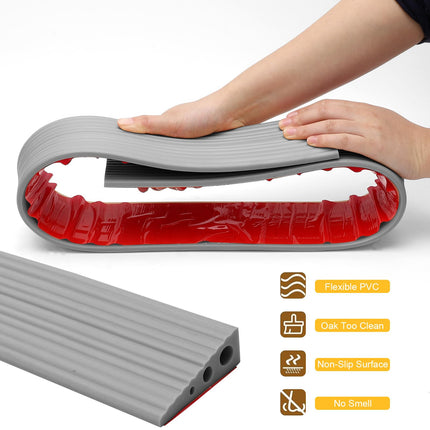 Sliekšņa rampa, 100x6,5x2,5CM durvju sliekšņa rampas, PVC ratiņkrēslu rampa, neslīdoša virsma, gumijas rampa, piekļuves rampa, sliekšņa rampa ratiņkrēsliem, ratiņiem, staigulīšiem vai e-skrejriteņiem (pelēka, 2,5)