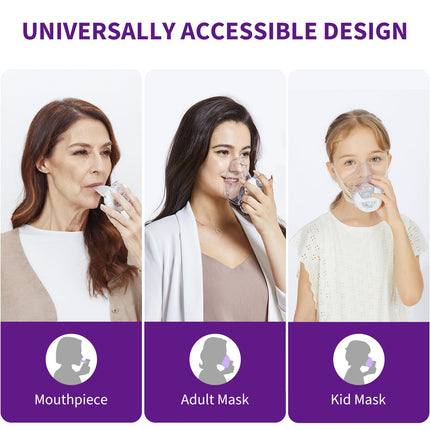 FEELLIFE inhalators, kluss inhalators pieaugušajiem un bērniem, 3 regulējami režīmi, īpaši viegls brīvroku inhalators, inhalators mājām un ceļojumiem, uzlādējams akumulators