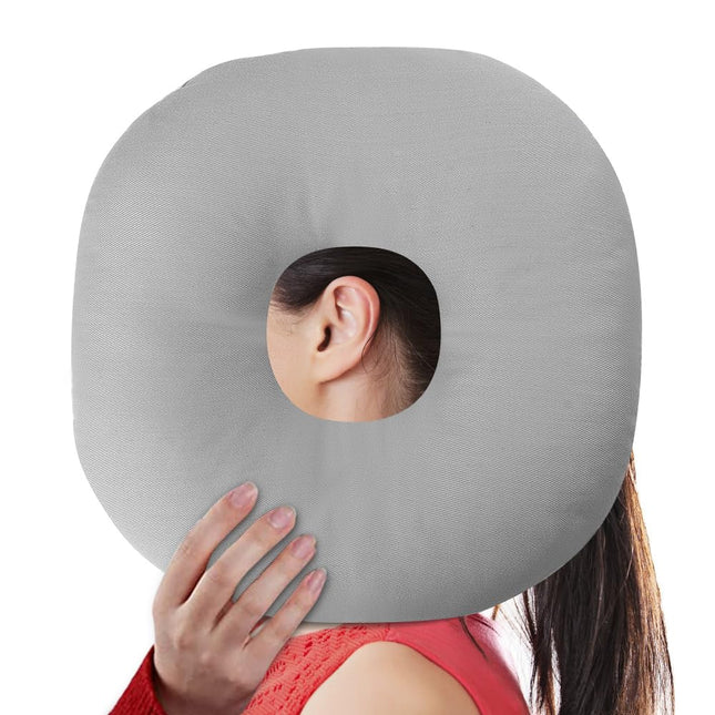 KUWUNG pīrsinga spilvens ar caurumu, ausīm pret ausu sāpēm, donutu spilvens, ausu spilvens, miega riņķis sānu gulētājiem sāpju mazināšanai, spilvens, ausu spilvens, ausu pīrsinga spilvens