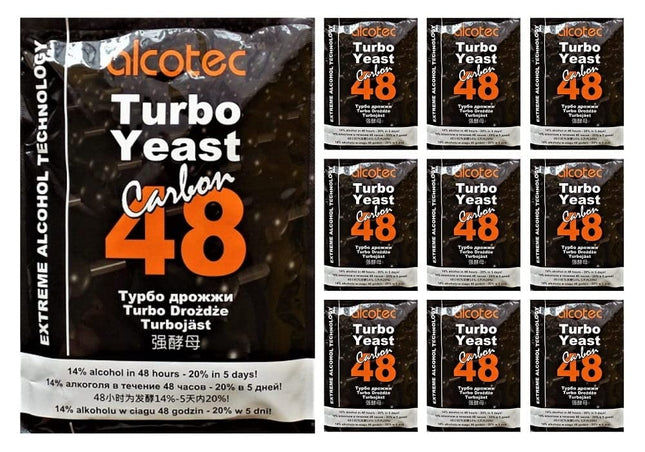 AlcoTec HUGBERT 48 Carbon Turbo, alkohols, fermentācijas raugs, raugs, dzēriens, destilācijas raugs, destilācija, 10 gab.