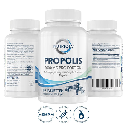 Propoliss 1000 mg | 180 lielas propolisa devas tabletes | Dabisks imūnsistēmas atbalsts, kakla sāpju mazināšana un spēcīgs antioksidants | Autors Aceso