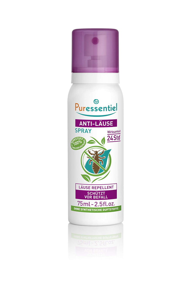 Puressentiel - pret utīm - galvas utu atbaidīšanas aerosols - galvas utis un gnīdas - atbaida utis un novērš invāziju - aktīvā viela 100% dabīgas izcelsmes - 75 ml