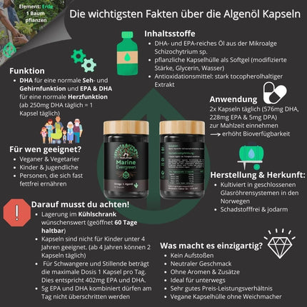 NatuRise® Omega 3 vegāns – aļģu eļļa – 804 mg DHA un EPA – augsta deva – 60 kapsulas – jauna formula – laboratorijas tests – triglicerīdu forma – bez karagināna – UV stikls