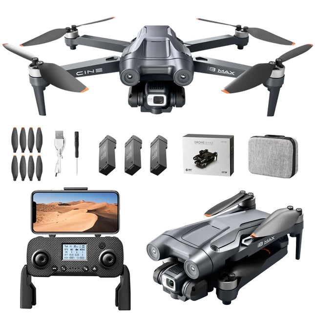 GPS drons ar 4K kameru pieaugušajiem, 5G WIFI FPV RC salokāms kvadrokopters, GPS viedā atgriešanās funkcija, 3 baterijas ar 60 minūšu lidojuma laiku, 150° ESC kamera, bezsuku motors