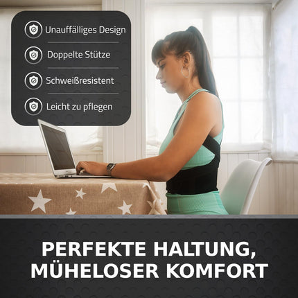 Roar® plecu siksnas stājas korektors, muguras taisnotājs stājas korekcijai, stājas korektors, muguras siksnas taisnotājs, muguras josta sāpju mazināšanai, muguras korsete (L)